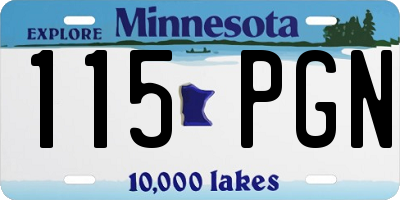 MN license plate 115PGN