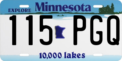 MN license plate 115PGQ
