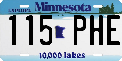 MN license plate 115PHE