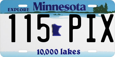 MN license plate 115PIX