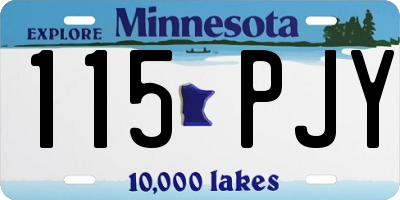 MN license plate 115PJY