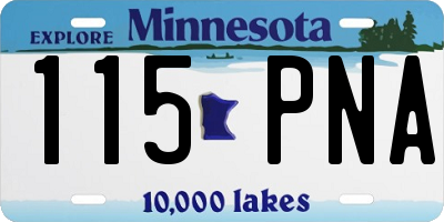 MN license plate 115PNA
