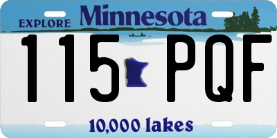 MN license plate 115PQF