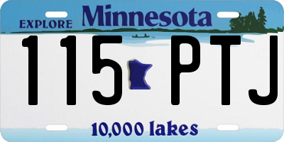 MN license plate 115PTJ