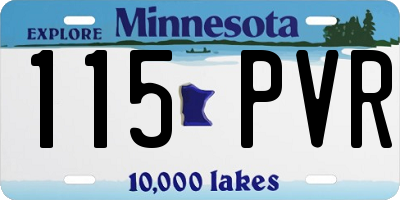 MN license plate 115PVR