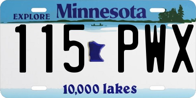 MN license plate 115PWX