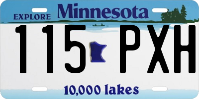 MN license plate 115PXH