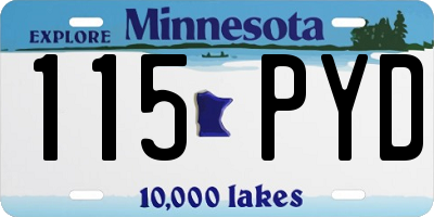 MN license plate 115PYD