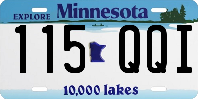 MN license plate 115QQI