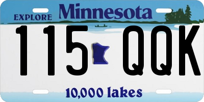 MN license plate 115QQK