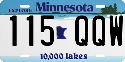 MN license plate 115QQW