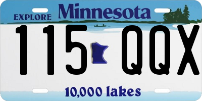 MN license plate 115QQX