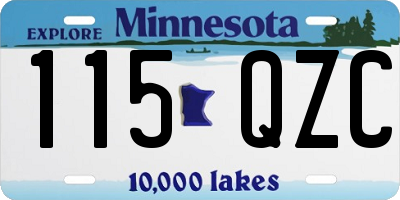 MN license plate 115QZC