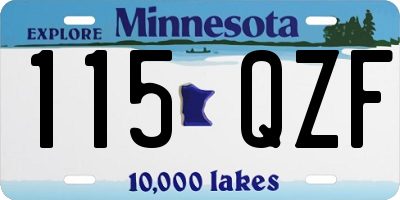 MN license plate 115QZF