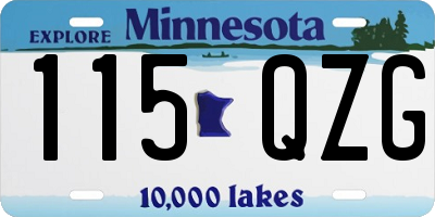 MN license plate 115QZG