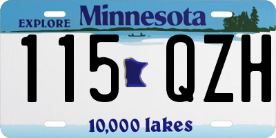 MN license plate 115QZH