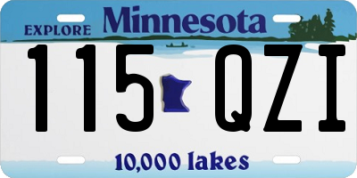 MN license plate 115QZI
