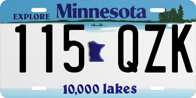 MN license plate 115QZK