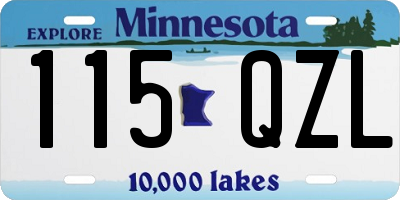 MN license plate 115QZL