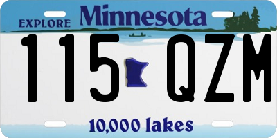 MN license plate 115QZM