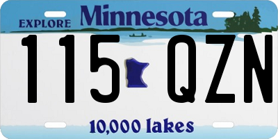 MN license plate 115QZN