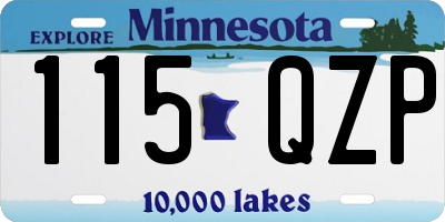 MN license plate 115QZP