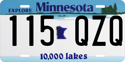 MN license plate 115QZQ