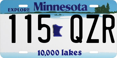 MN license plate 115QZR