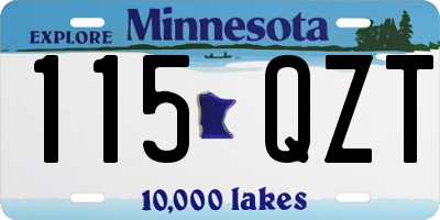MN license plate 115QZT