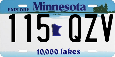 MN license plate 115QZV