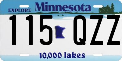 MN license plate 115QZZ