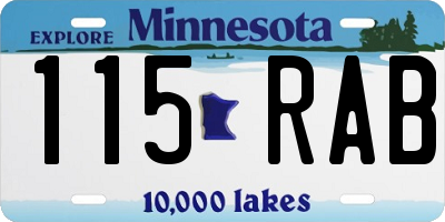 MN license plate 115RAB