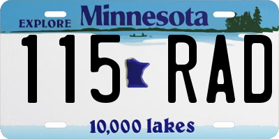 MN license plate 115RAD