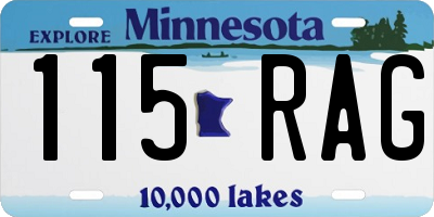 MN license plate 115RAG