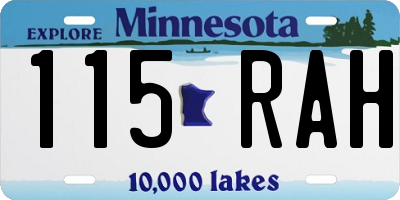 MN license plate 115RAH
