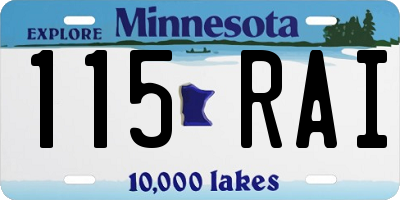 MN license plate 115RAI