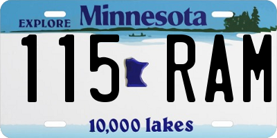 MN license plate 115RAM