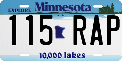 MN license plate 115RAP