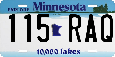 MN license plate 115RAQ