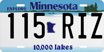 MN license plate 115RIZ
