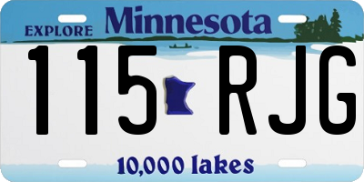 MN license plate 115RJG