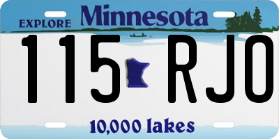 MN license plate 115RJO