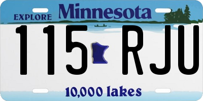MN license plate 115RJU