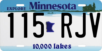 MN license plate 115RJV