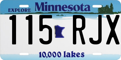 MN license plate 115RJX