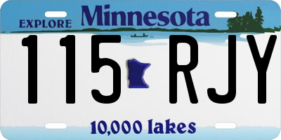 MN license plate 115RJY