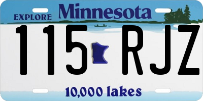 MN license plate 115RJZ