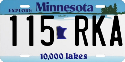 MN license plate 115RKA