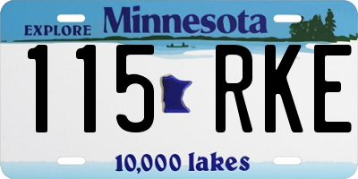 MN license plate 115RKE