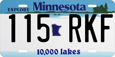 MN license plate 115RKF